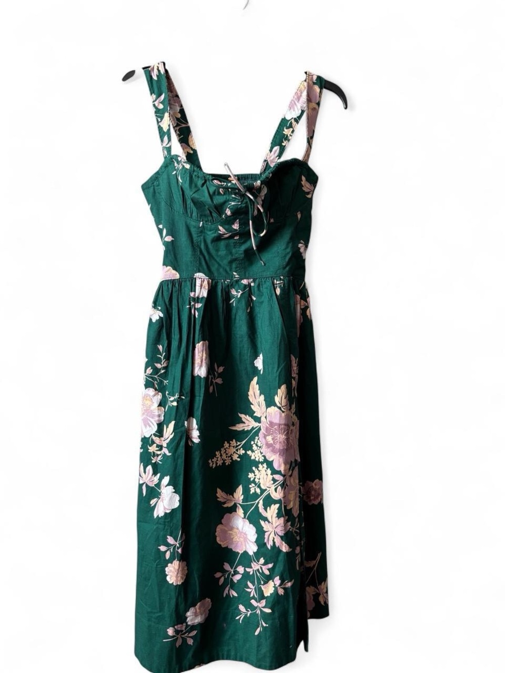 Free People NWT Floral Midi Sundress in Deep Green